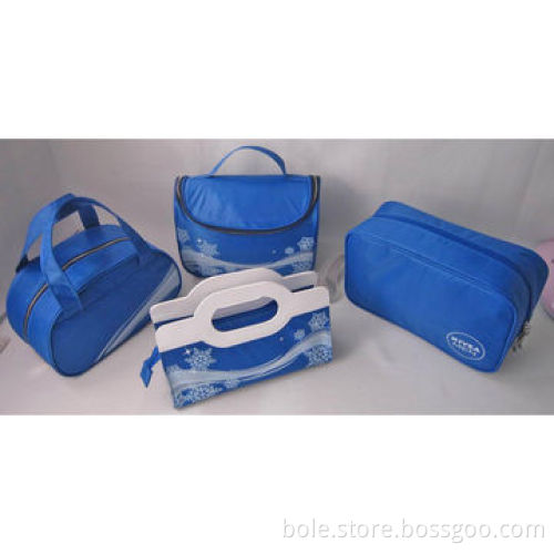 Polyester Cosmetic Bag with Metal Zipper and Double Puller Closure